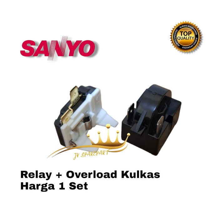 RELAY PTC + OVERLOAD KULKAS SANYO 2 PINTU OVERLOAD KULKAS 2 PINTU SANYO