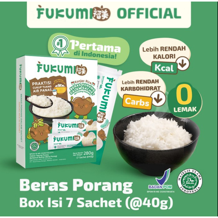 

TERBARU Beras Fukumi - Beras Porang Box Sachet (7 Sachet)