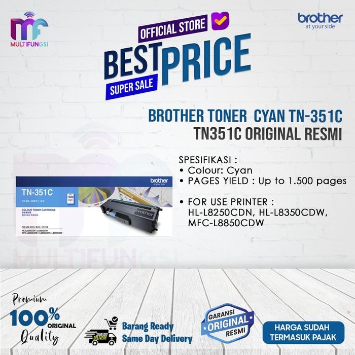 Brother Toner Black Tn-351C / Tn351C Original Tn-351 Cyan Resmi