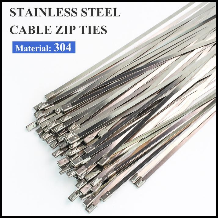 

Kabel Ties Tali Cable Stainless Steel Anti Karat Multifungsi 100 Pcs