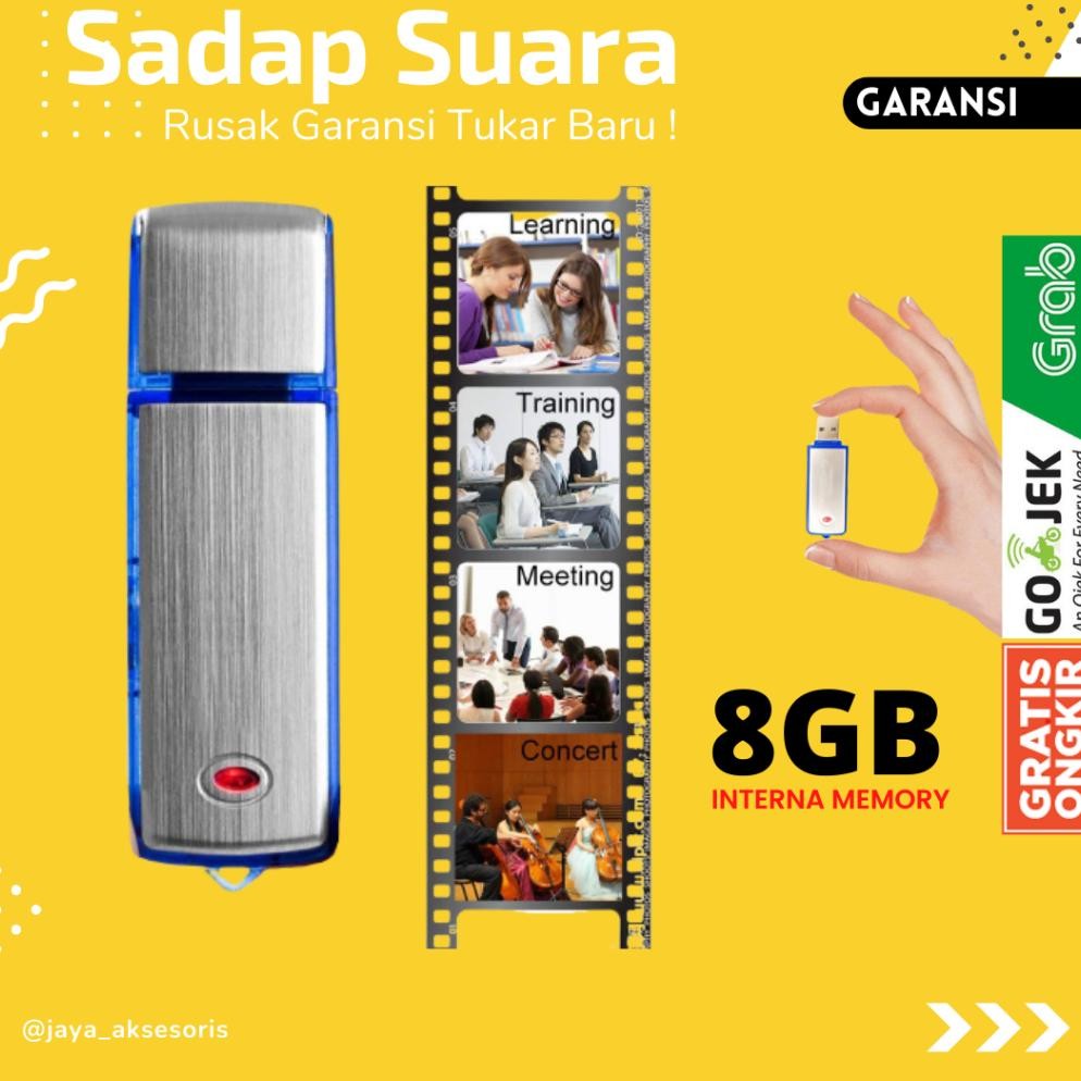 Perekam Suara Mini Tersembunyi Alat Sadap Penyadap Voice Recorder USB Flashdisk Youtuber Digital Vlo