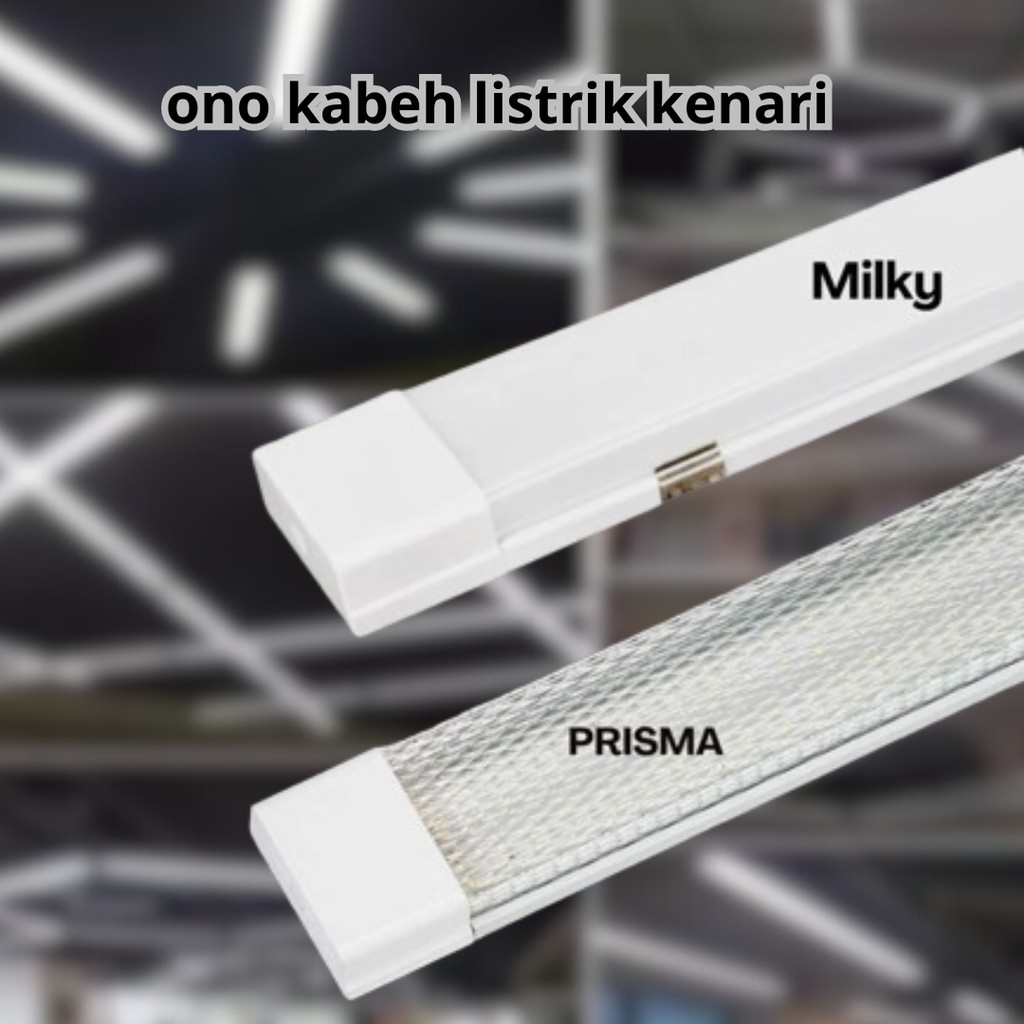 LAMPU TL SLIM KOTAK RM SLIM OUTBOW LED PRISMATIC PRISMATIK 60 CM 30 WATT / 120 CM 60 WATT T8 INTEGRA