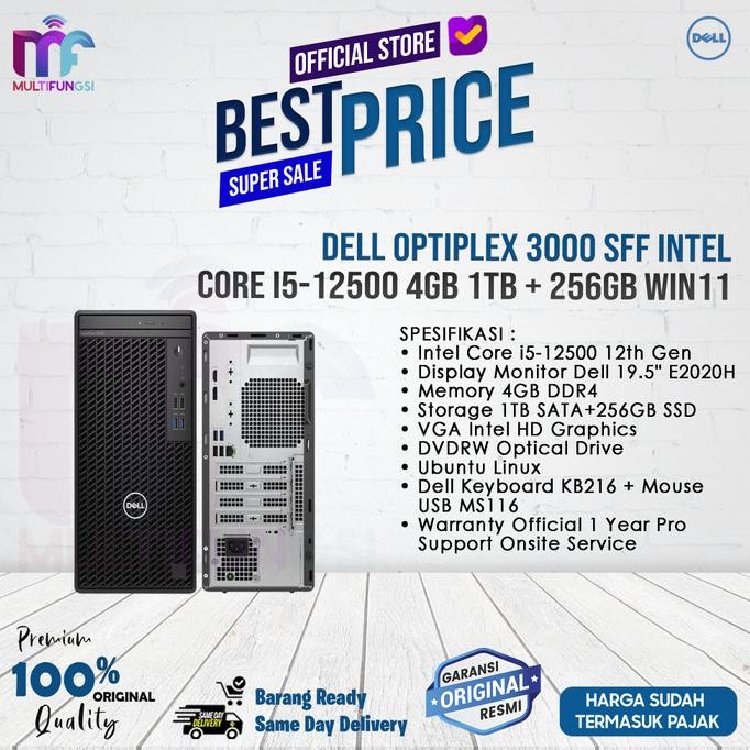 

Dell Optiplex 3000 SFF Intel Core i5-12500 4GB 1TB + 256GB Win11