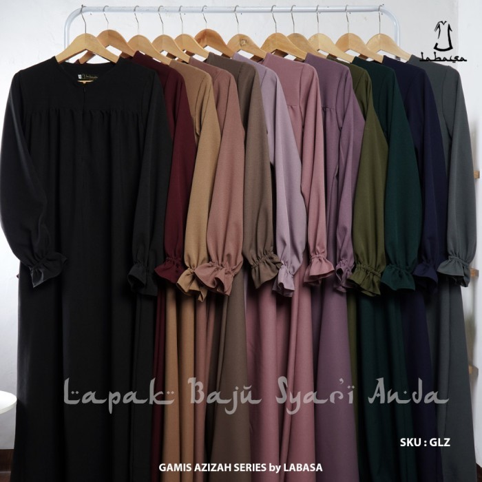 Gamis Wanita Polos Ity Crepe Azizah Series - Labasa Ori | Gamis Dewasa - L