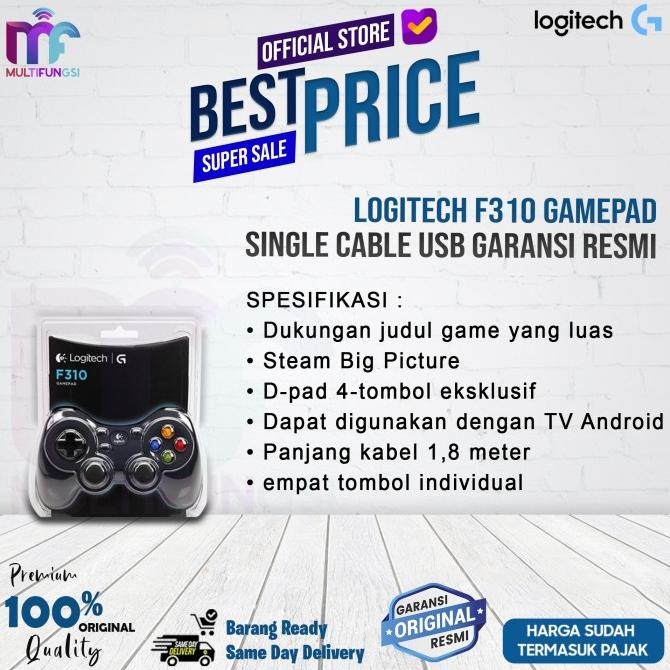 

Logitech F310 Gamepad single cable USB Garansi Resmi