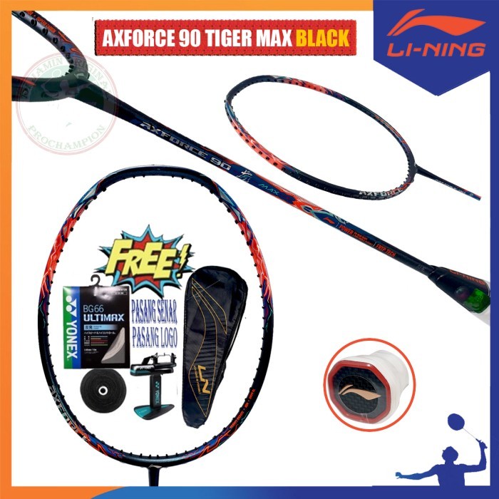 New Lining Axforce 90 Tiger Max Raket Badminton Original