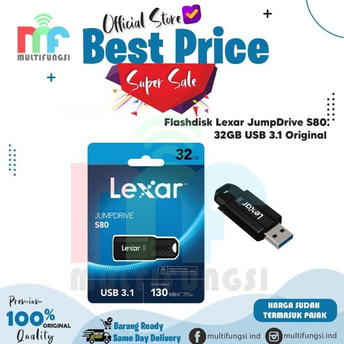 

Flashdisk Lexar JumpDrive S80 32GB USB 3.1 Original