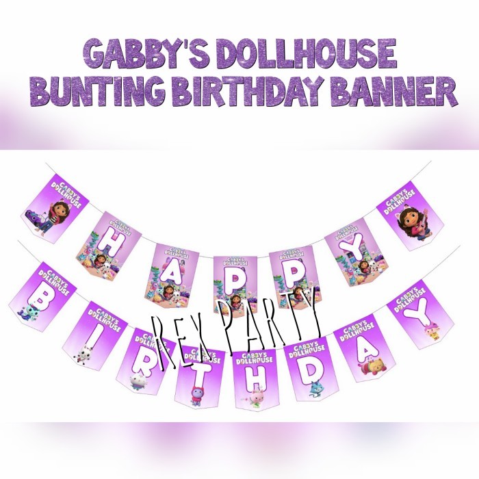 Banner Gabby's Dollhouse/Gabby Dollhouse Bunting/Birthday Banner Gabby