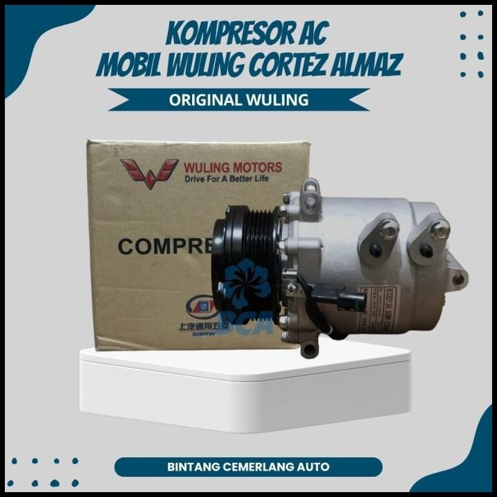 KOMPRESOR AC MOBIL WULING CORTEZ ALMAZ ORIGINAL WULING