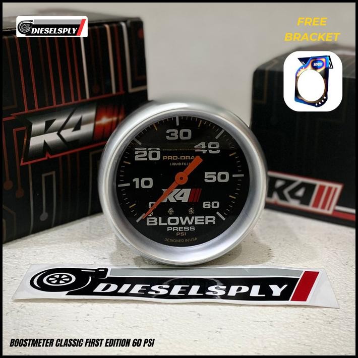 BOOST METER R4 CLASSIC 60 PSI INNOVA/FORTUNER/PAJERO FREE BRACKET