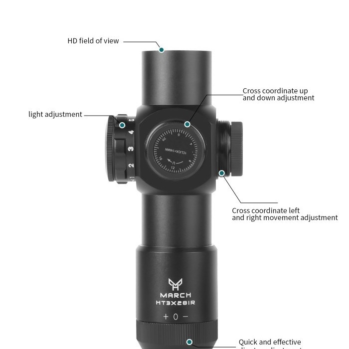 Riflescope March Ht 3X28Ir Scope 3X28 Telescope Teleskop 3*28 Ir