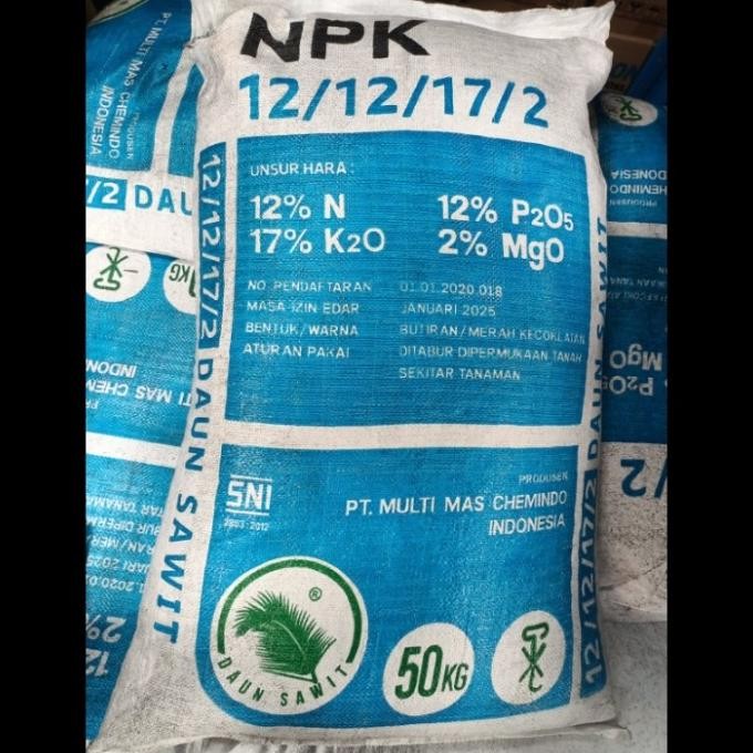 TERMURAH - PUPUK NPK 12 12 17 2 DAUN SAWIT 50KG
