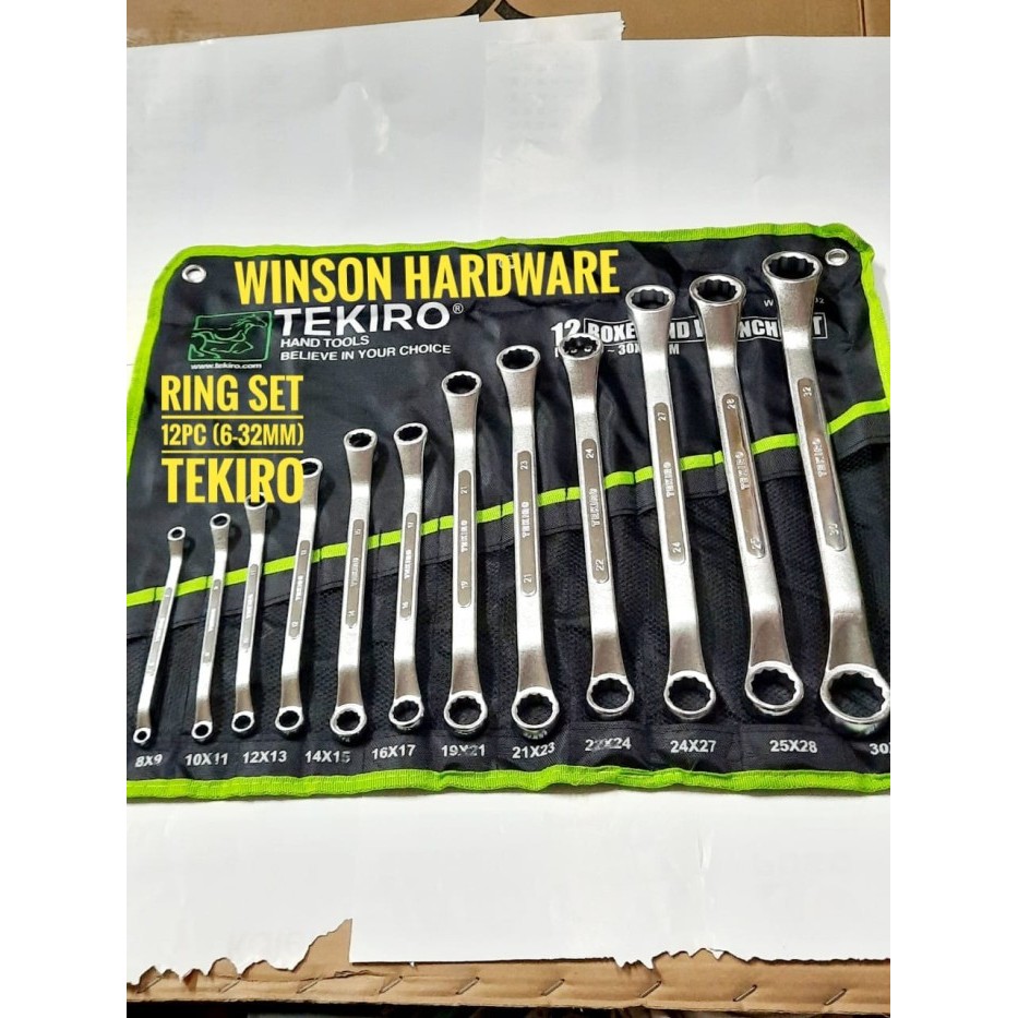 Kunci Ring Set 12Pc Tekiro 6-32Mm Double Offset Ring 12 Pc Tkr