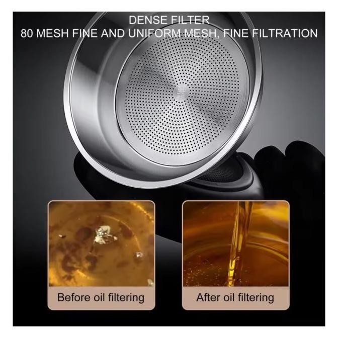 Oil Pot Wadah Penampungan Minyak / Saringan Minyak Stainless SUS 304