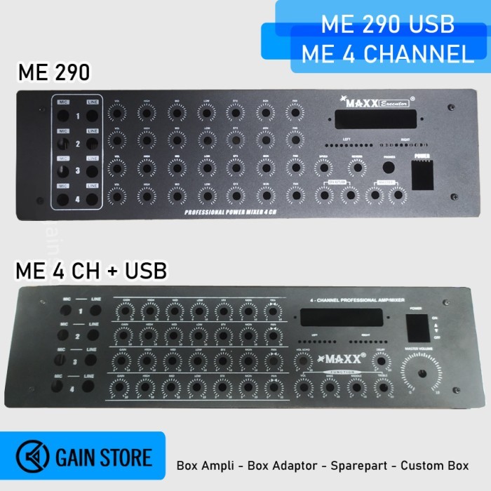 TERMURAH - BOX AMPLI AMPLIFIER MIXER 4 CHANNEL MAXX PLAT BESI