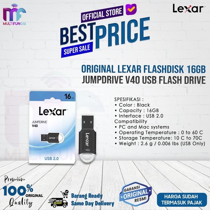 

ORIGINAL LEXAR FLASHDISK 16GB JumpDrive V40 USB Flash Drive