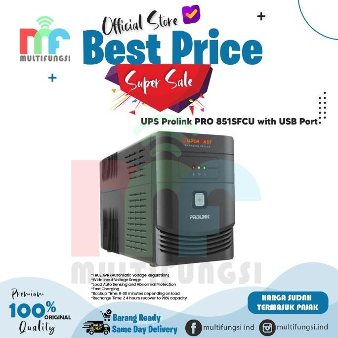 

UPS Prolink PRO 851SFCU with USB Port Garansi Resmi 851 SFCU