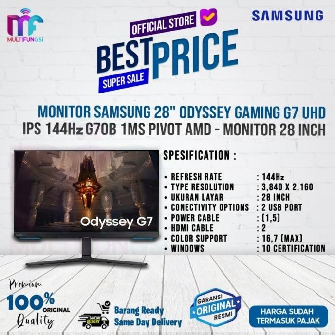 

Monitor Samsung G7 28" S28BG70 UHD IPS 144Hz 1ms Pivot Odyssey Gaming