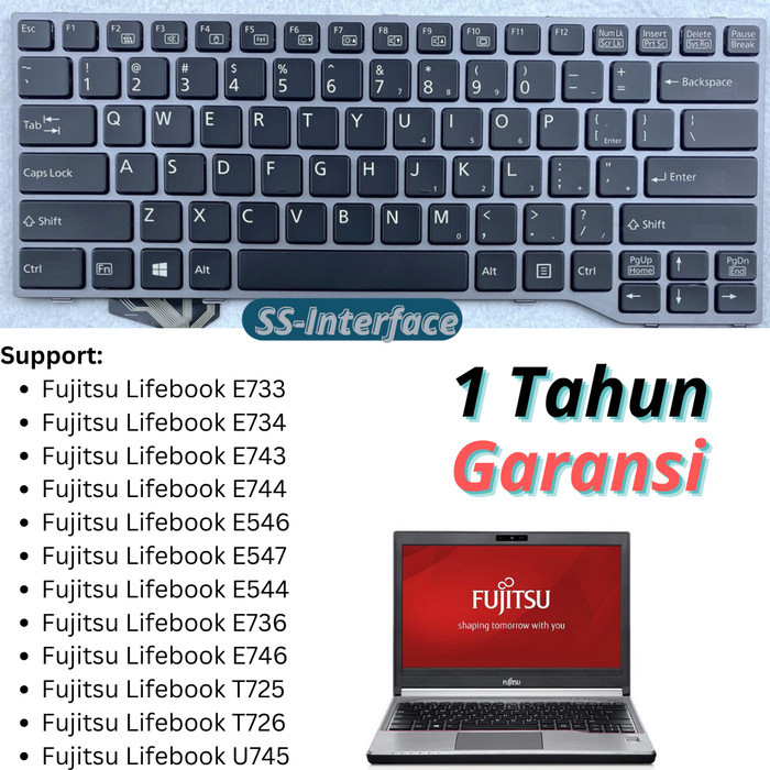 Jual original keyboard Fujitsu LifeBook E544 E733 E734 E736 E743 E744