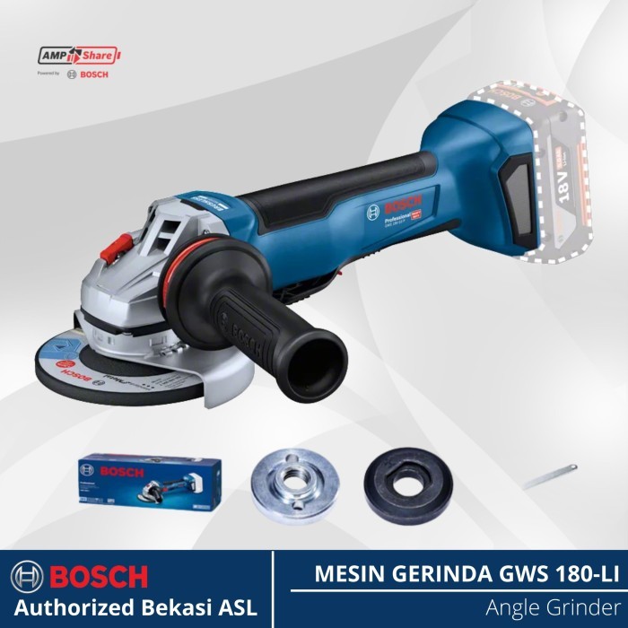 Bosch Gerinda Baterai / Cordless Grinder Gws 180 Li ( Unit Only )