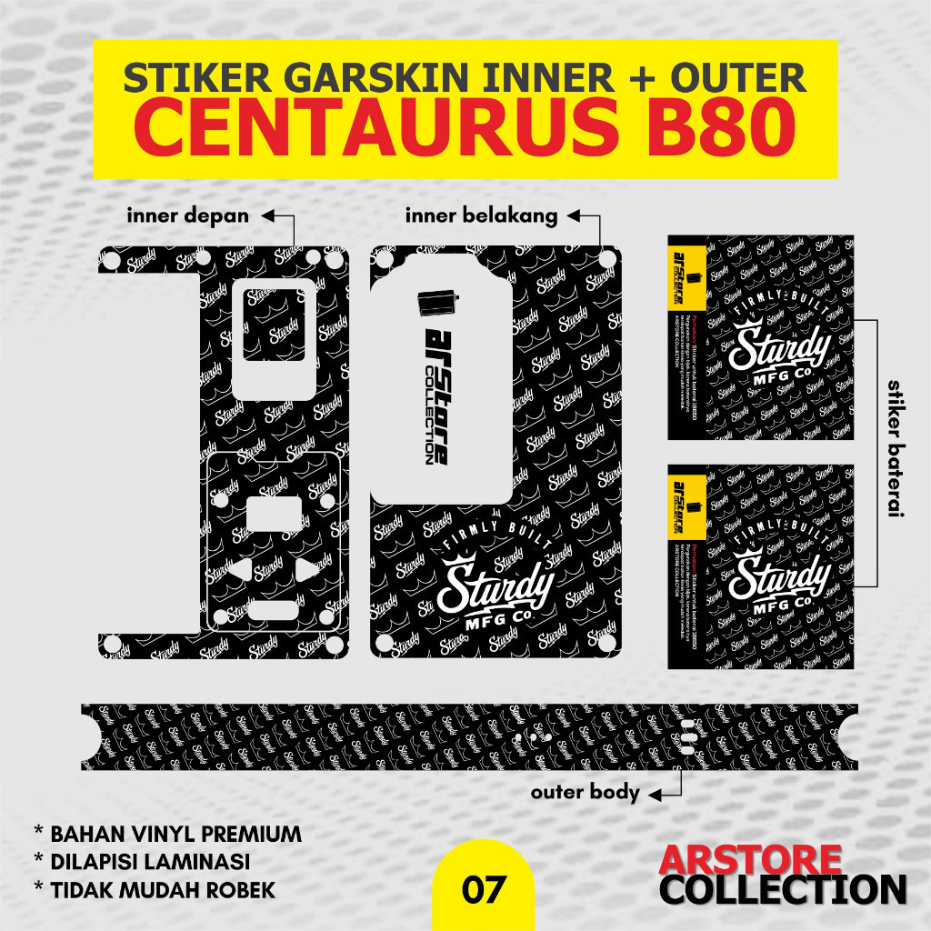 

Arstore Stiker Inner Set B80 Casing/Case Skin Wrap CUSTOM - Premium Quality