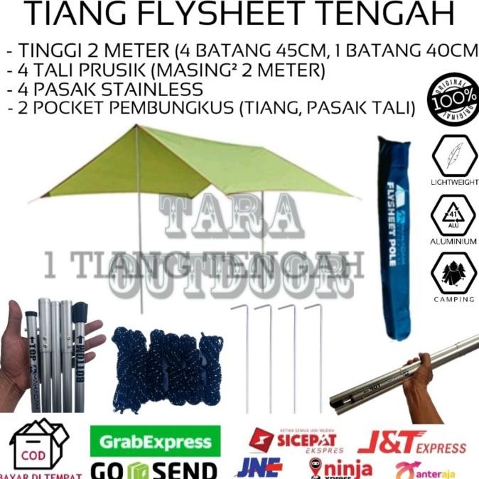 Tiang Flysheet Tenda Paket Lengkap Tali Pasak
