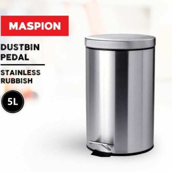 TERBARU - TEMPAT SAMPAH INJAK STAINLESS/TONG SAMPAH INJAK/MASPION DUSTBIN PEDAL