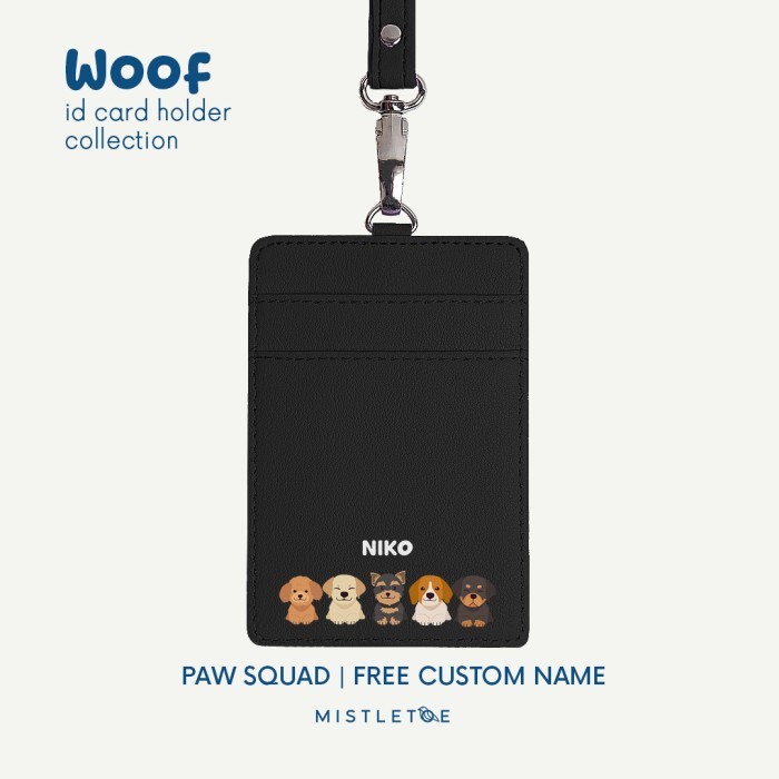 

NEW Woof Custom ID Card Holder - Lanyard - Name Tag