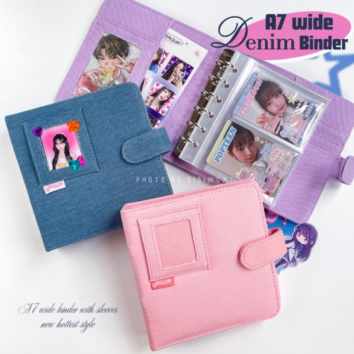 

TERMURAH - Bibimcat - (A7 Wide) Denim Binder Photocard / Album PC Polaroid Jeans Lucu
