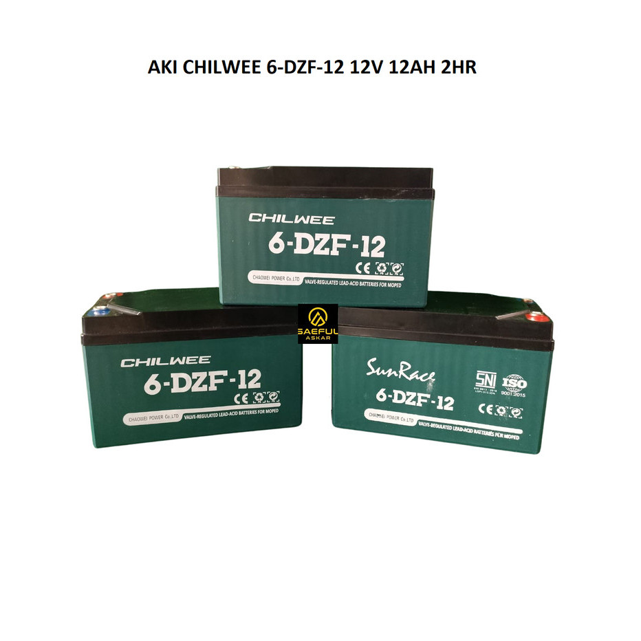 Baterai/Aki/Accu 12V 12Ah Chilwee-Spare Part Onderdil Sepeda Listrik