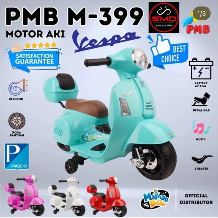 Motor Aki Mainan Anak Cas Listrik PMB M-788 Vespa Mini Murah BDG