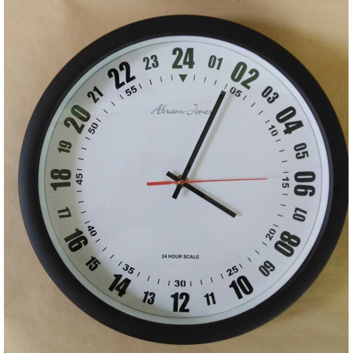 Jam Dinding 24 Hour Circular Numbers Night and Day