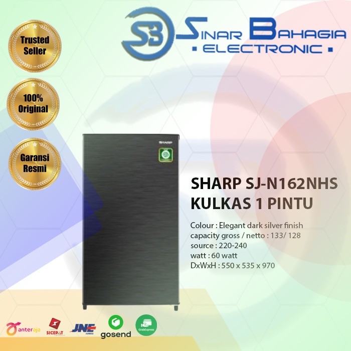 SHARP SJ-N162NHS KULKAS 1 PINTU (NEW) (KHUSUS BANDUNG)
