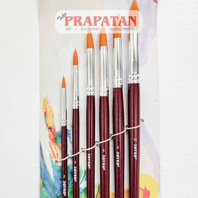 

BARU KUAS JOYKO BR-3 / JOYKO ROUND BRUSH / KUAS LUKIS JOYKO SET 6