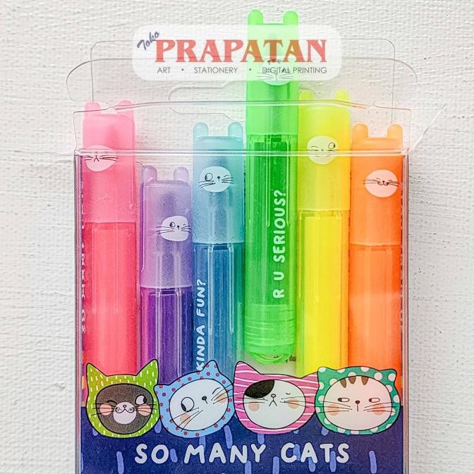 

BARU M&G SO MANY CATS CUTE MINI HIGHLIGHTERS 6C