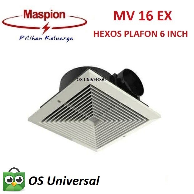 Maspion Mv 16 Ex - Exhaust Ceiling Fan 6 Inch Heksos Hexos Plafon