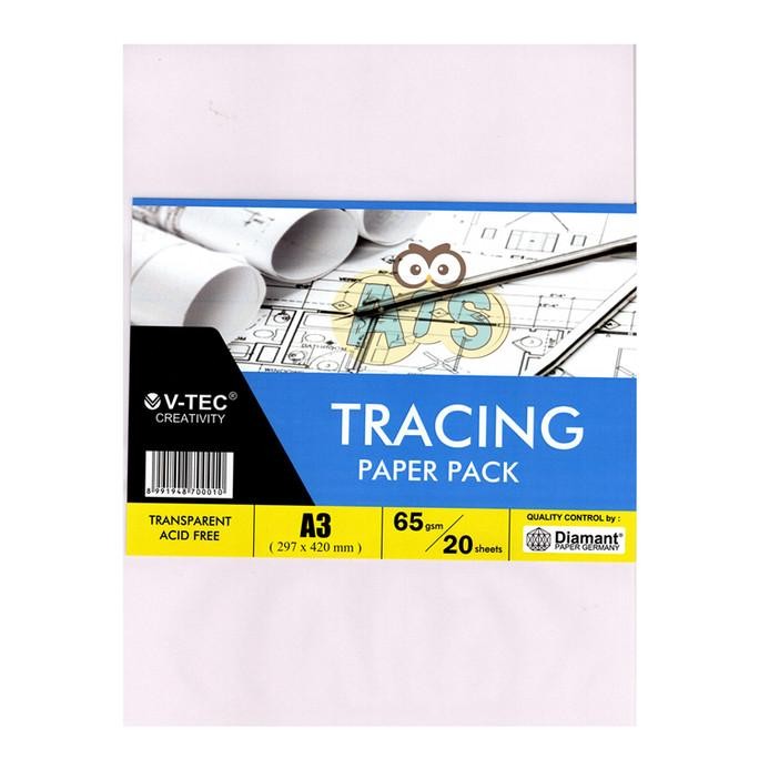 

BARU KERTAS KALKIR / TRACING PAPER A3 V-TEC