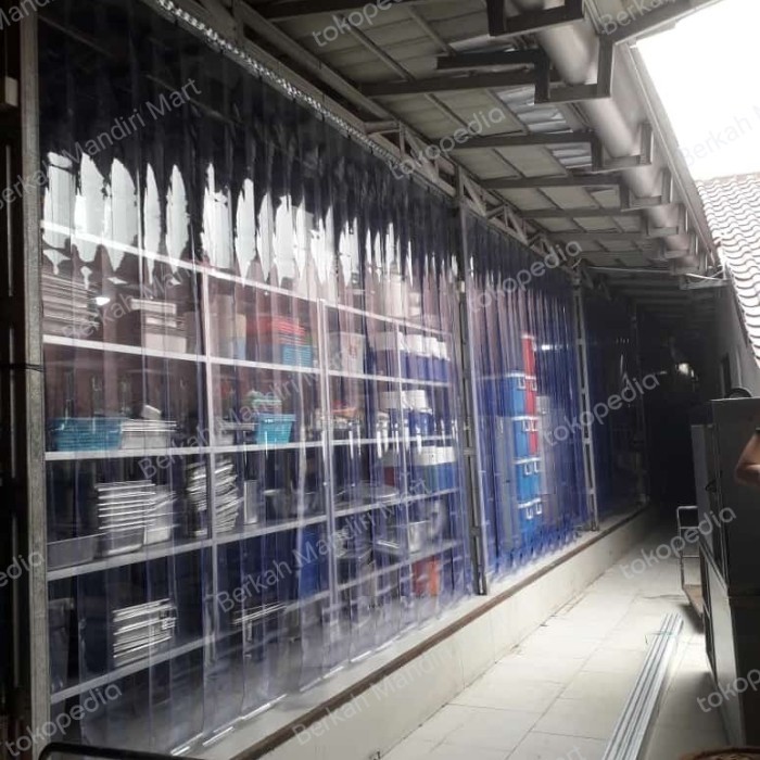 tirai plastik PVC curtain custem transparan