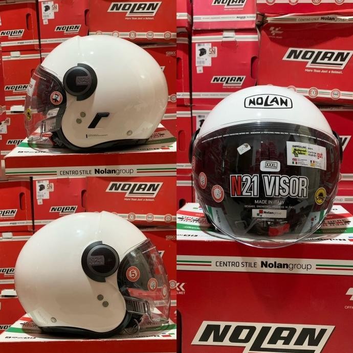 JUAL RUGI HELM NOLAN N21 DOUBLE VISOR CLASSIC WHITE / HELM NOLAN N21 O