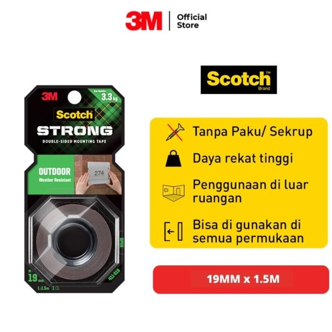 

BARU 3M SCOTCH OUTDOOR MOUNTING TAPE 21MMX 2 METER