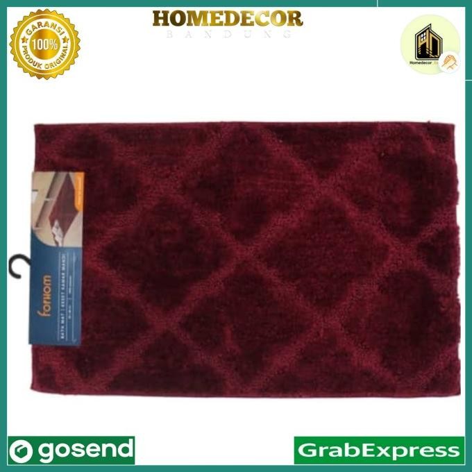 Forhom 50x80 Cm Keset Kamar Mandi Pvc Anti Slip - Merah / keset kamar