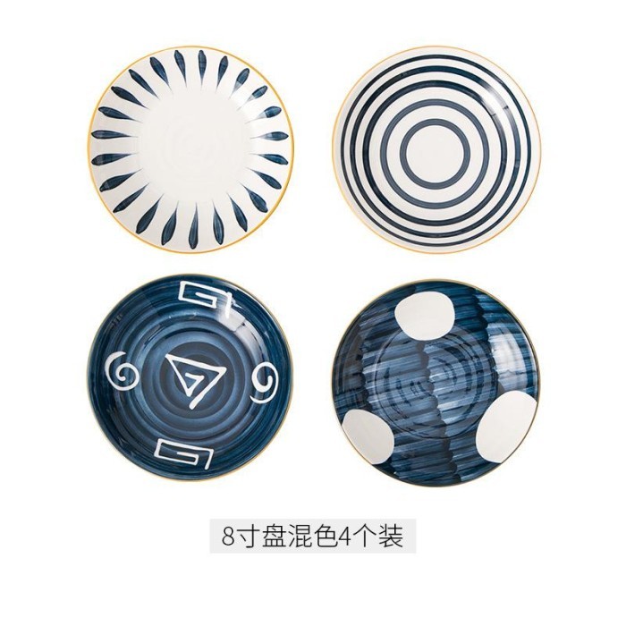 PIRING MAKAN KERAMIK MOTIF JEPANG 8 INCHI / PIRING KERAMIK