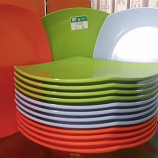 PROMO 1 LUSIN PIRING MELAMIN POLOS PERSEGI