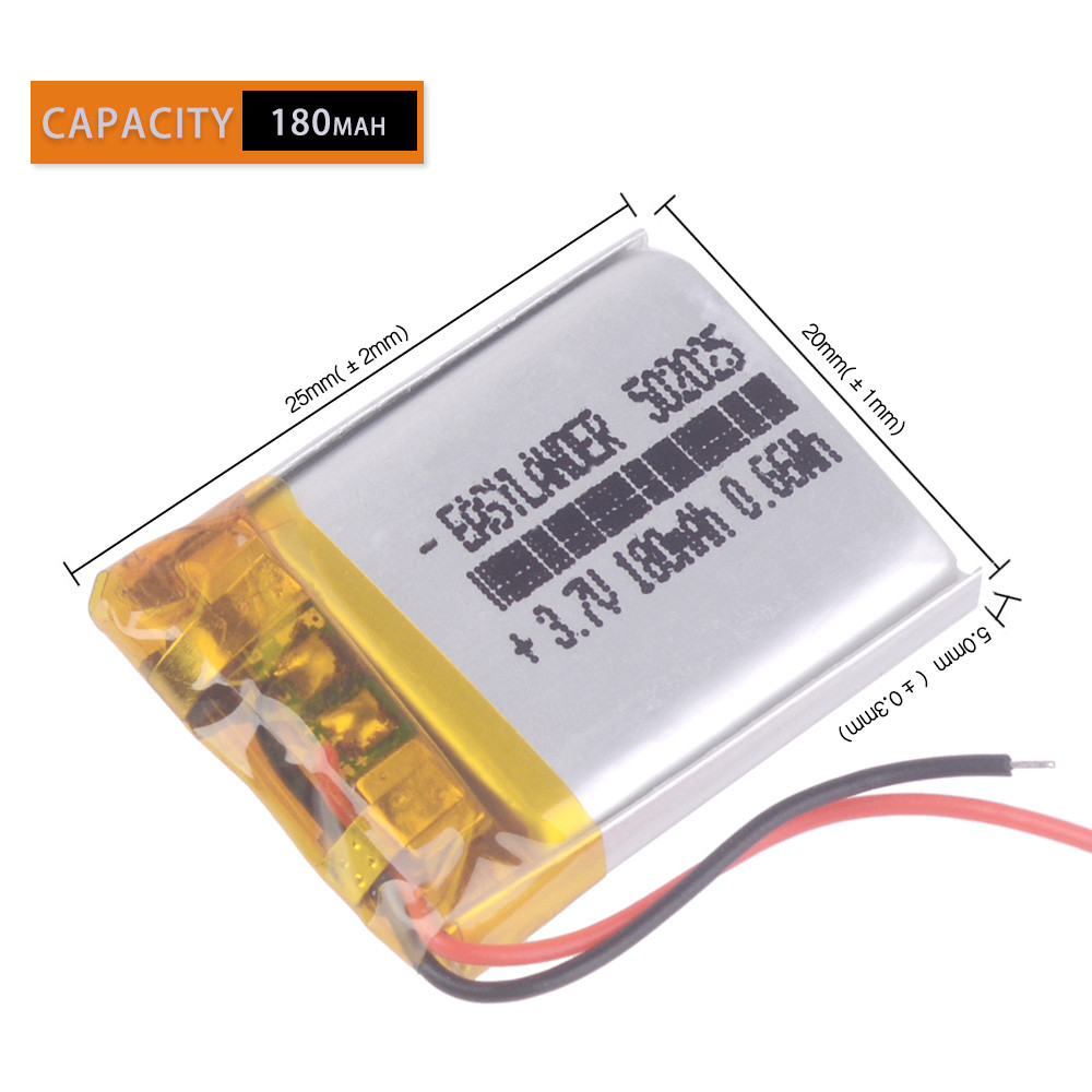 3.7V 200mAh 502025 Lithium Polymer Li-Po li ion