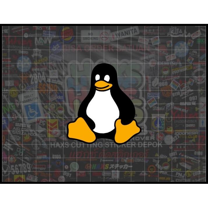 TERMURAH CUTTING STICKER LINUX UKURAN 6 CM UNTUK MOTOR MOBIL !!!!!!