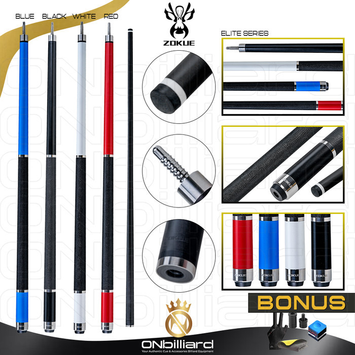 ZOKUE ELITE by KONLLEN Play Cue Stick Carbon Low Deflection Stik Billiard