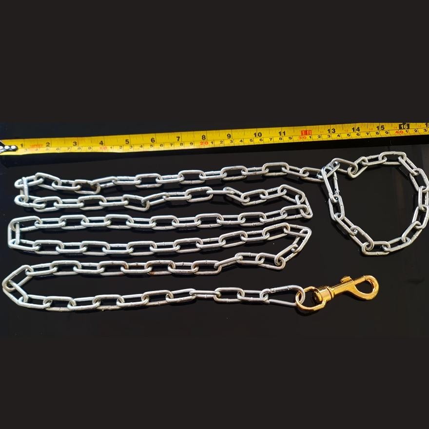 Rantai Anjing Besar Medium Tali Tuntun Besi Galvanis Chain Leash 2 Meter Kuat Anti Karat