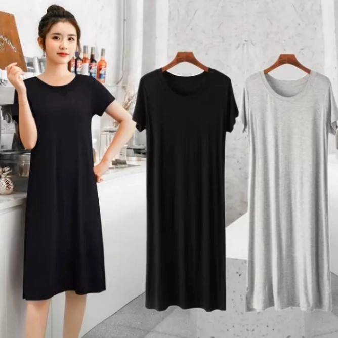 GRATIS ONGKIR GABELLA DRESS DASTER KAOS TUNIK WANITA BAJU TERUSAN TSHIRT KOREA - Merah