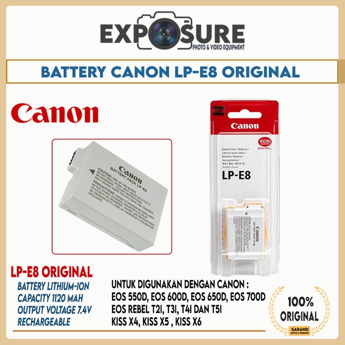 TERMURAH - Baterai Canon LP-E8 Original / Canon LP-E8 Battery Original