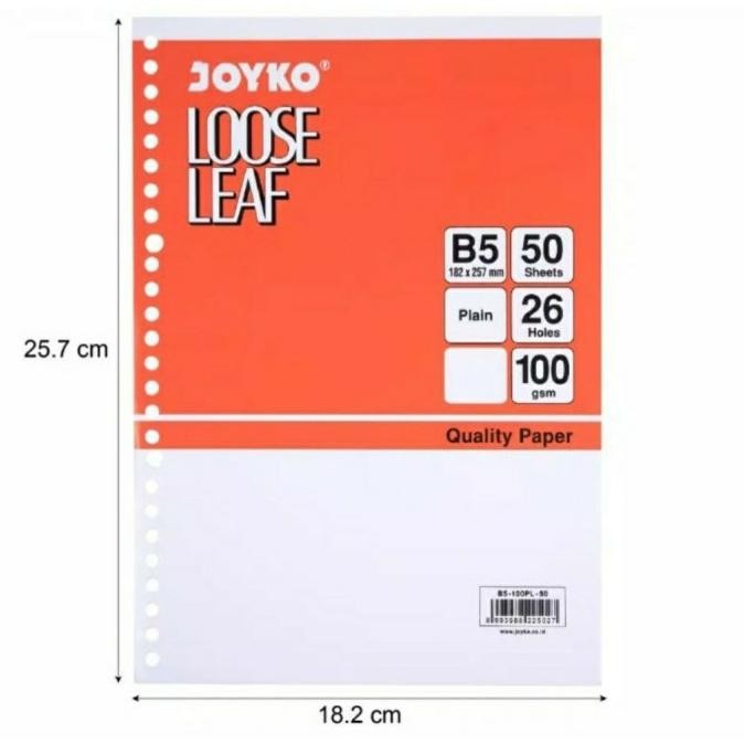 

Varian Terbaru ! Loose Leaf Isi Kertas File Binder Joyko B5 POLOS 50 Lembar